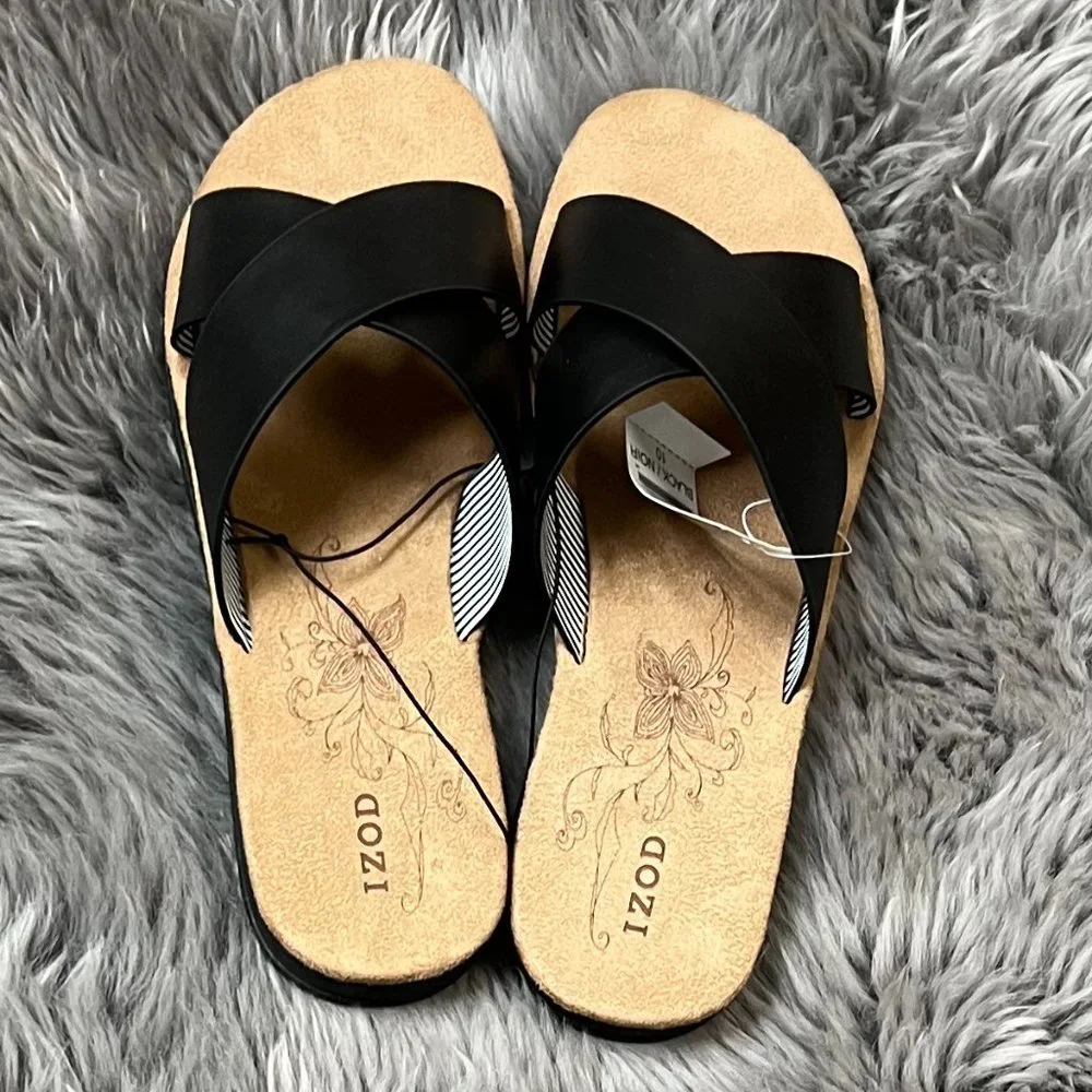 Izod | Women's Alyssa Sandals | Black | Various Sizes - Picture 4 of 4